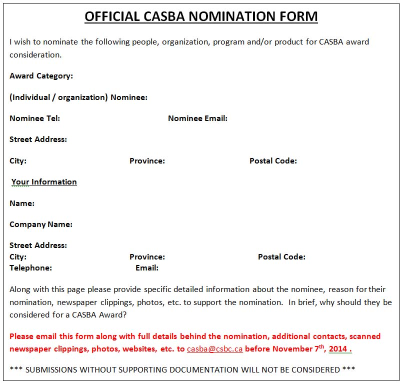 Casba Nominations