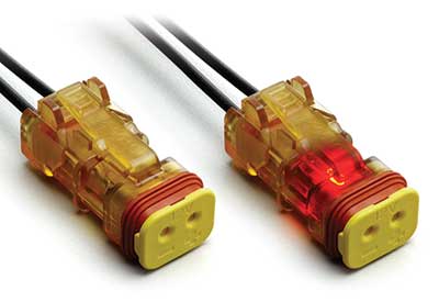 TRANSPARENT CONNECTOR WITH INTEGRATED LED