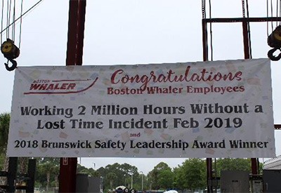 BOSTON WHALER CELEBRATES TWO MILLION HOURS WITHOUT A LOST TIME INCIDENT 